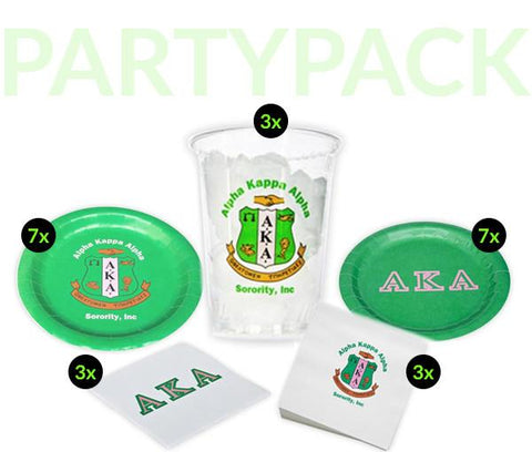 AKA - Alpha Kappa Alpha - Party Pack (Clear Cups)