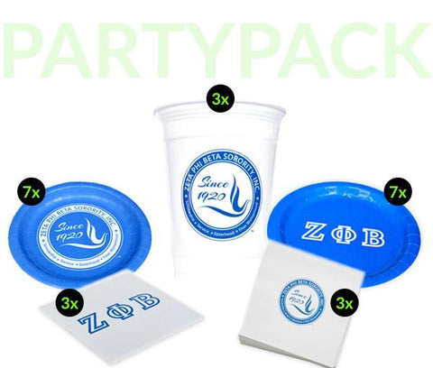 ZPB - Zeta Phi Beta - Party Pack (Clear Cups)